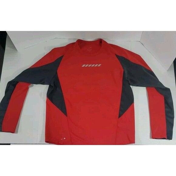 Nike‎ Size M Mens Red Athletic SphereDry Long Sleeve Jersey Tech Fabric - Picture 1 of 16